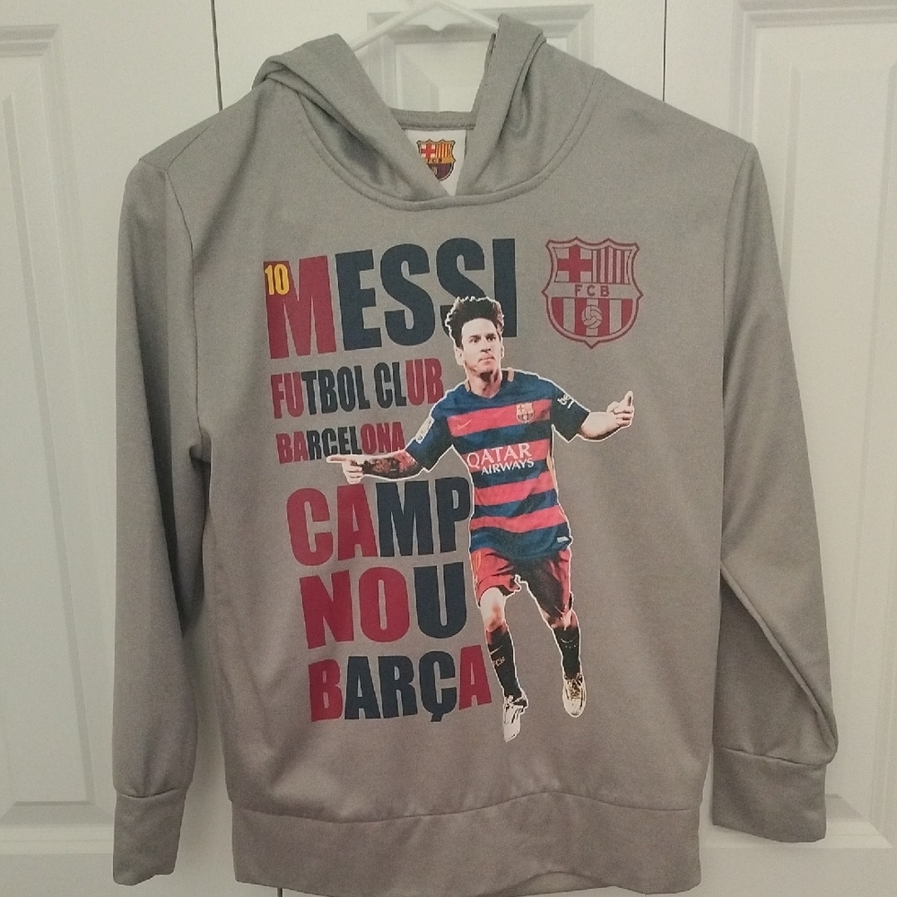 Gray Messi Barcelona Graphic Hoodie